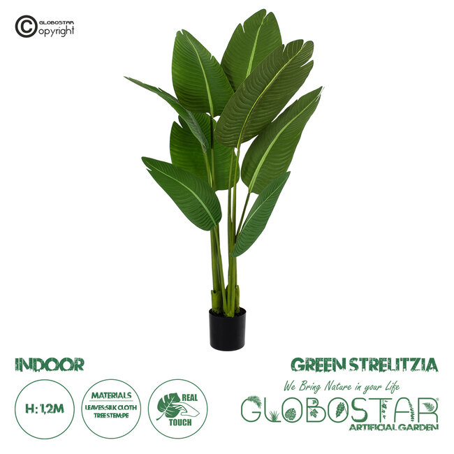 Artificial Garden GREEN STRELITZIA 20369 Τεχνητό Διακοσμητικό Φυτό Πράσινη Στερλίτσια Υ120cm