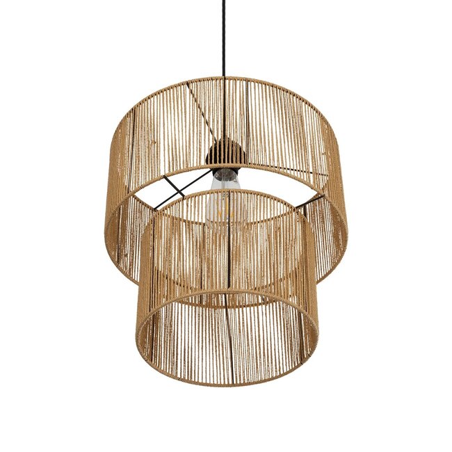 ROXXI 205-0019 Boho Κρεμαστό Φωτιστικό Οροφής με Ντουί 1 x E27 AC 220-240V IP20 - Μπεζ - M35 x Π35 x Υ37cm - 6