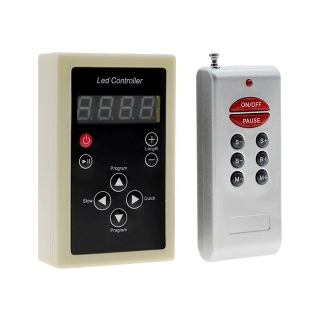 Ασύρματος LED Digital RGB Controller με Χειριστήριο RF για LED Digital RGB Προϊόντα 5v - 12v - 24v 1024 IC - 2048 IC  04036