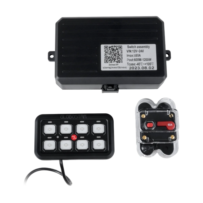 81503 Ψηφιακό Πάνελ Ελέγχου Φωτισμού DIY Bluetooth για Οχήματα με 8 Διακόπτες On/Off DC 12-24V Max 1200W 60A Αδιάβροχο IP65 Μ12 x Π7 x Υ1.5cm - 2 Χρόνια Εγγύηση