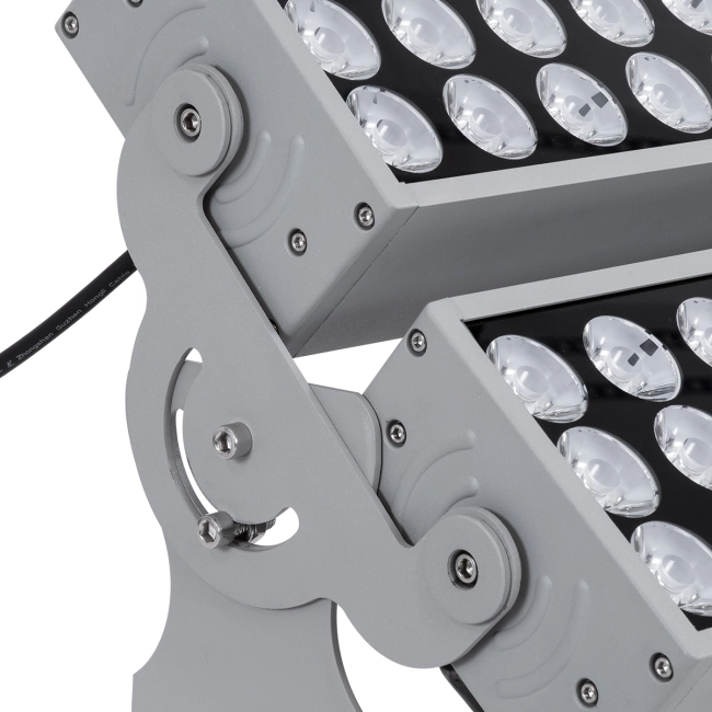 FLOOD-ZENA 90220 Προβολέας Wall Washer για Φωτισμό Κτιρίων LED 120W 10800lm 3° DC 24V Αδιάβροχο IP65 L38 x W30.5 x H24cm Θερμό Λευκό 2700K - Ασημί - 3 Years Warranty - 11