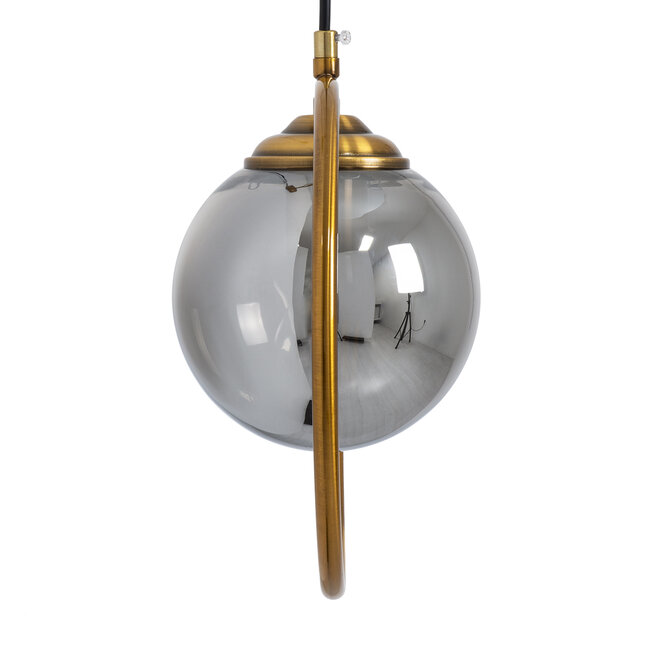 VIENNA 00923 Μοντέρνο Φωτιστικό Τοίχου Απλίκα Μονόφωτο Χρυσό Μεταλλικό Γυάλινο Μπάλα με Ρυθμιζόμενη Ανάρτηση Μ25 x Π23 x Υ27cm - 8