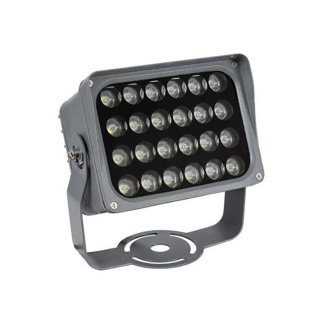 FLOODXENA 90129 Προβολέας Σποτ Wall Washer LED 24W 2760lm 10° AC 220-240V Αδιάβροχο IP65 Φυσικό Λευκό 4500K - Bridgelux SMD Chip - Γκρι Ανθρακί - Μ18 x Π13.5 x Υ18cm - 3 Χρόνια Εγγύηση