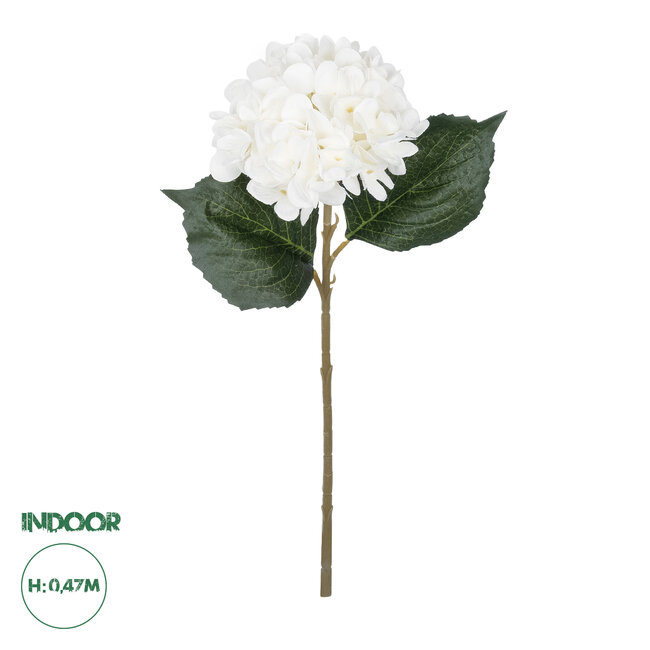 Artificial Garden WHITE HYDRANGEA BRANCH 21173 Τεχνητό Διακοσμητικό Κλαδί Ορτανσίας Λευκό  Y47cm