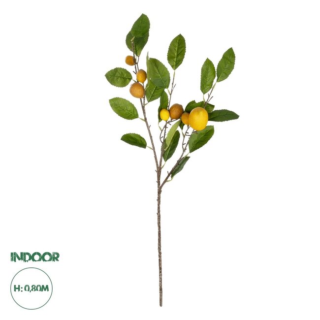 Artificial Garden YELLOW LEMON FRUIT BRANCH 21437 Τεχνητό Διακοσμητικό Κίτρινο Κλαδί Πορτακαλιά Y80cm