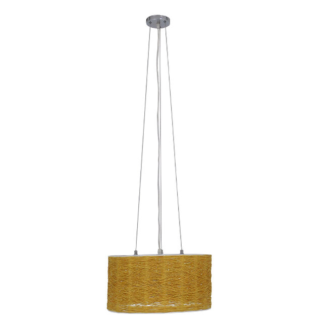 Vintage Κρεμαστό Φωτιστικό Οροφής Μονόφωτο Καφέ Ξύλινο Bamboo Φ40  MADAGASKAR 01630 - 3