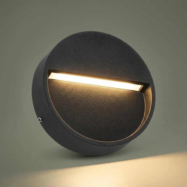 STEPINI GLB-103-0034 Φωτιστικό Σκαλοπατιού / Διαδρόμου LED 3W 270lm 45° AC 220-240V Αδιάβροχο IP65 Θερμό Λευκό 2700K - Sanan SMD Chip - Μαύρο Ματ - Μ12 x Π3 x Υ12cm - 3 Χρόνια Εγγύηση - 2