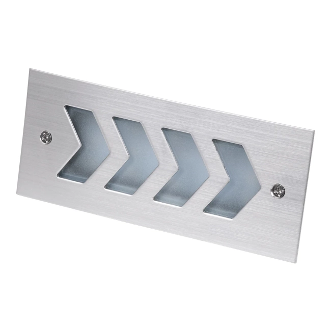 WALLLIGHT-ARINA 90673 Χωνευτό Φωτιστικό Τοίχου LED 6W 600lm 120° DC 24V Αδιάβροχο IP67 Μ17 x Π7 x Υ5.5cm Μπλε - Ανοξείδωτο Ατσάλι - 3 Years Warranty - 4