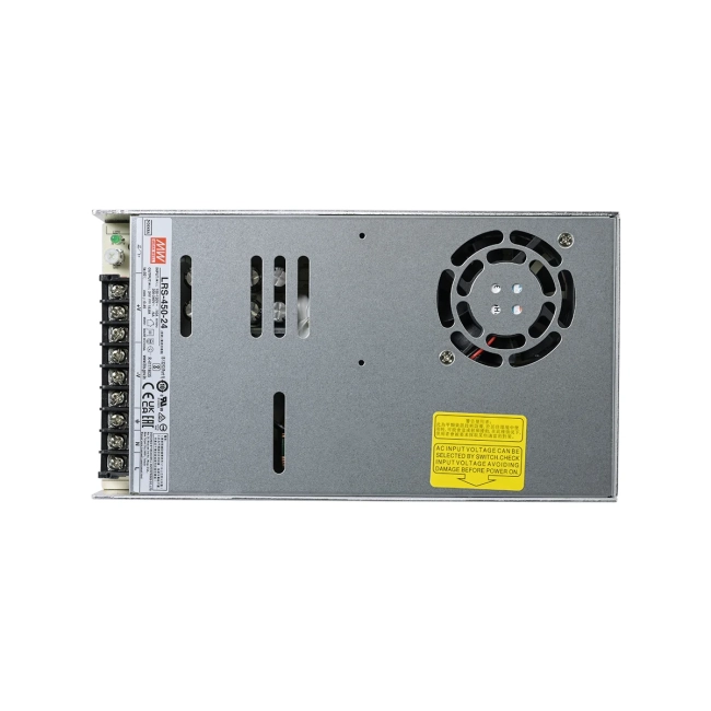  MEANWELL-LRS450-24 90787 Τροφοδοτικό/Μετασχηματιστής PELV 450W 18.8A DC 24V IP20 - AC 220-240V σε DC 24V / Ρυθμιζόμενo από DC 21.6V έως DC 28.8V - Μ22.5 x Π12.4 x Υ3.5cm - 3 Χρόνια Εγγύηση - 6