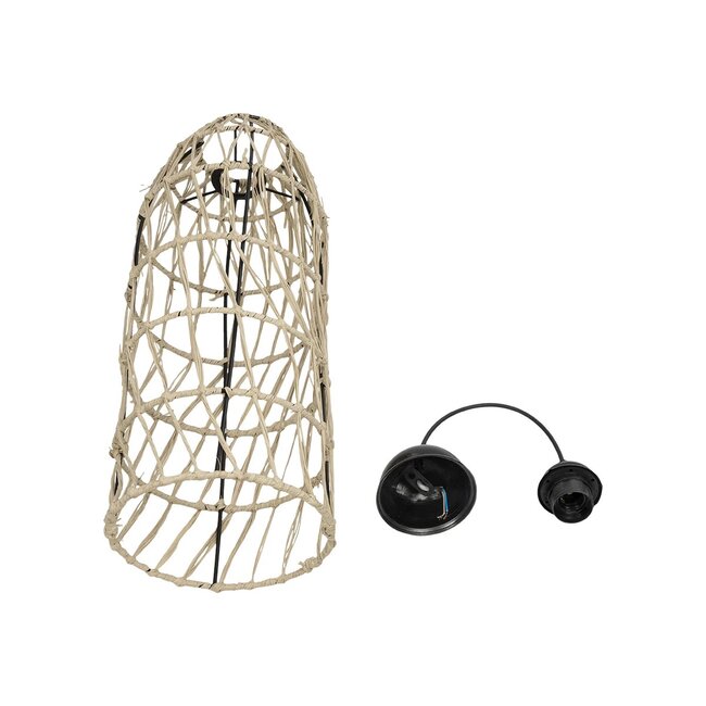 NETI 205-0024 Boho Κρεμαστό Φωτιστικό Οροφής με Ντουί 1 x E27 AC 220-240V IP20 - Μπεζ - M20 x Π20 x Υ49cm - 11