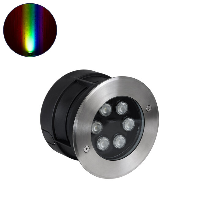 UNDERWATER-YUNI 90419 Υποβρύχιο Χωνευτό Φωτιστικό Σποτ Ειδικό για Σιντριβάνια LED 6W 510lm 30° DC 24V Αδιάβροχο IP68 Φ15 x Υ10cm RGBW DMX512 - Ανοξείδωτο Ατσάλι - 3 Years Warranty