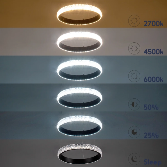  DIAMOND 61128 Μοντέρνο Κρεμαστό Φωτιστικό Οροφής LED 30W 3513lm 360° AC 220-240V IP20 Ρυθμιζόμενο Λευκό CCT με Χειριστήριο από 2700K έως 6000K Dimmable - Lumileds SMD Chip - Μαύρο Ματ - Μ40 x Π40 x Υ3cm - 3 Χρόνια Εγγύηση - 10