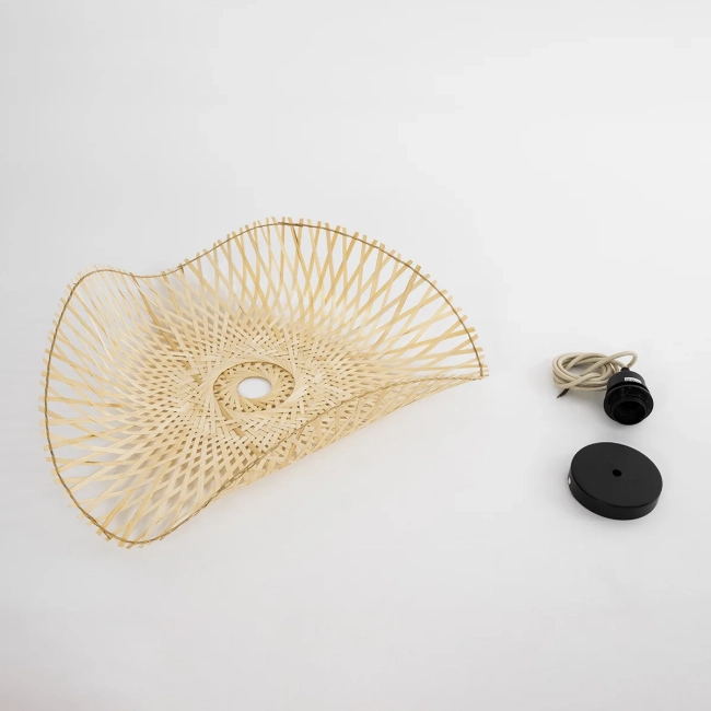  MELEMELE 01840 Boho Κρεμαστό Φωτιστικό Οροφής με Ντουί 1 x E27 AC 220-240V IP20 - Μπεζ - Μ50 x Π50 x Υ7cm - 10