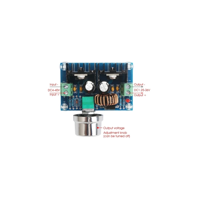 CONVERTER 73114 Ρυθμιστής Τάσης με Είσοδο από DC 4V έως DC 40V & Έξοδο από DC 1.25V έως DC 36V 1 x 8A Max IP20 - Μ6 x Π4.5 x Υ2.5cm - 2 Χρόνια Εγγύηση - 11