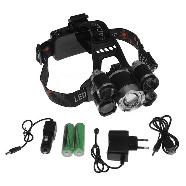 79059 Φακός Κεφαλής Επαναφορτιζόμενος LED CREE XML2-T6 Chip 50 Watt 5000 lm με 2 x 18650 Μπαταρίες 5200Mah Ψυχρό Λευκό 6000 K - 6 79059 Φακός Κεφαλής Επαναφορτιζόμενος LED CREE XML2-T6 Chip 50 Watt 5000 lm με 2 x 18650 Μπαταρίες 5200Mah Ψυχρό Λευκό 6000 K - 6