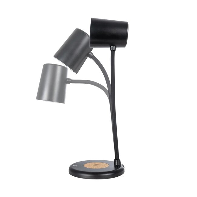 LUCORA 76556 Μοντέρνο Επιτραπέζιο Φωτιστικό Γραφείου με Ασύρματη Φόρτιση 10W 2A & 4W Bluetooth Ηχείο LED 3W 300lm 120° DC 5V με USB-C IP20 Ρυθμιζόμενο Λευκό CCT με Αφή 2700K/4500K/6000K Dimmable - Sanan SMD Chip - Μαύρο - Μ12 x Π12 x Υ34cm - 2 Χρόνια Εγγύηση