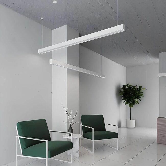 kelvo® ORION KLV-101-0363 Κρεμαστό Γραμμικό Φωτιστικό Οροφής LED 72W 7200lm 120° AC 220-240V IP20 Ρυθμιζόμενο Λευκό CCT με Χειριστήριο από 2700K έως 6000K Dimmable - Lumileds SMD Chip - Λευκό Ματ - Μ120 x Π5 x Υ7.5cm - 3 Χρόνια Εγγύηση