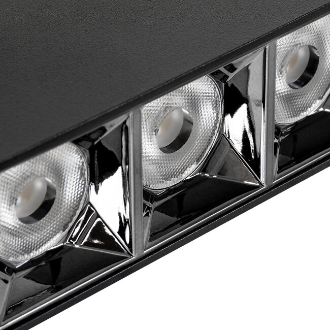 LUMINAR SUPERIOR 60325 Επιφανειακό LED Spot Downlight TrimLess 12W 1620lm 36° AC 220-240V IP20 Μ11.8 x Π4.2 x Υ6.6cm - Μαύρο με Κάτοπτρο Χρωμίου - Θερμό Λευκό 2700K - Bridgelux High Lumen Chip Gen2 - TÜV Certified Driver - 5 Years Warranty - 8