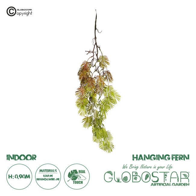 Artificial Garden HANGING FERN 20615 Τεχνητό Διακοσμητικό Κρεμαστό Φυτό Φτέρη Μ30 x Π10 x Υ90cm