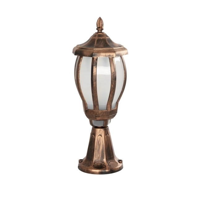 VERDI 203-0235 Vintage Επιδαπέδιο Φωτιστικό Φαναράκι Μονόφωτο 1 x E27 IP44 Χάλκινο & Διάφανο Πλαστικό - Μ18 x Π18 x Υ46cm VERDI 203-0235 Vintage Επιδαπέδιο Φωτιστικό Φαναράκι Μονόφωτο 1 x E27 IP44 Χάλκινο & Διάφανο Πλαστικό - Μ18 x Π18 x Υ46cm