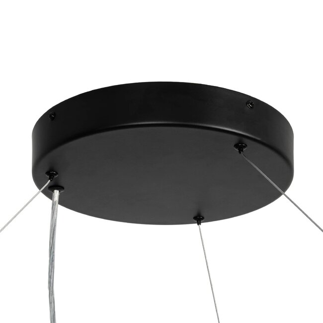 kelvo® RA KLV-101-0369 Κρεμαστό Φωτιστικό Οροφής LED 100W 10000lm 120° AC 220-240V IP20 Ρυθμιζόμενο Λευκό CCT με Χειριστήριο από 2700K έως 6000K Dimmable - Lumileds SMD Chip - Μαύρο Ματ - Μ120 x Π120 x Υ8cm - 3 Χρόνια Εγγύηση - 8