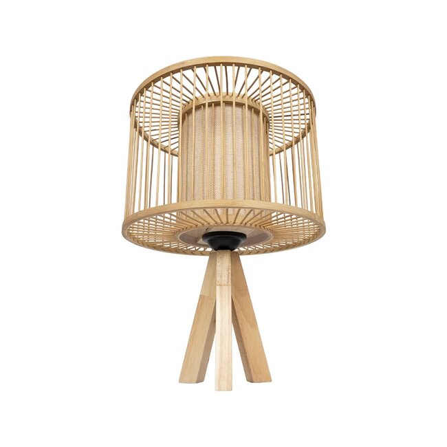 TULUM 01993 Boho Επιτραπέζιο Φωτιστικό Πορτατίφ με Ντουί 1 x E27 AC 220-240V IP20 - Μπεζ - Μ30 x Π30 x Υ40cm - 4