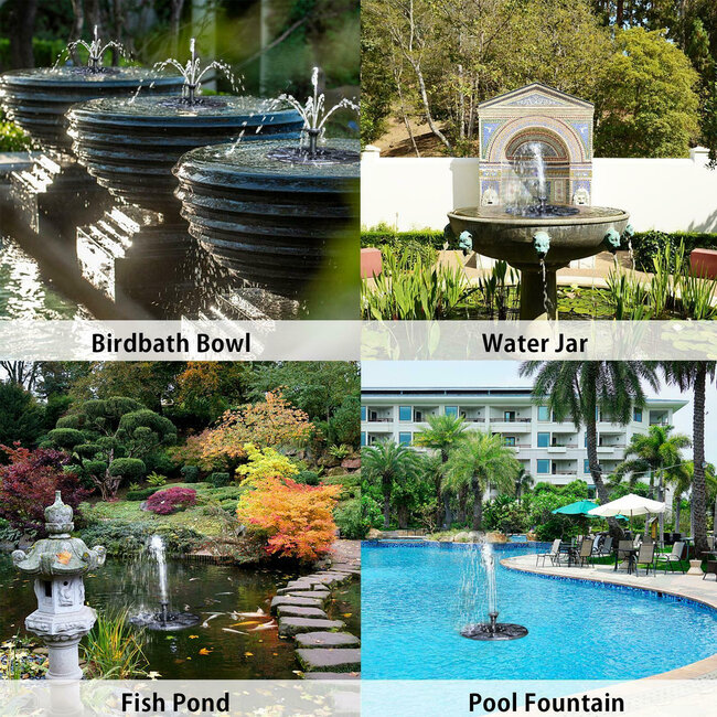 71531 Ηλιακό Αυτόνομο Φωτοβολταϊκό Διακοσμητικό Συντριβάνι LED 3W με Μέγιστο Ύψος Νερού 30-60cm - 4 Διαφορετικά Μπέκ Ψεκασμού Αδιάβροχο IP68 Θερμό Λευκό 2700K Φ18 x Υ8cm - 13