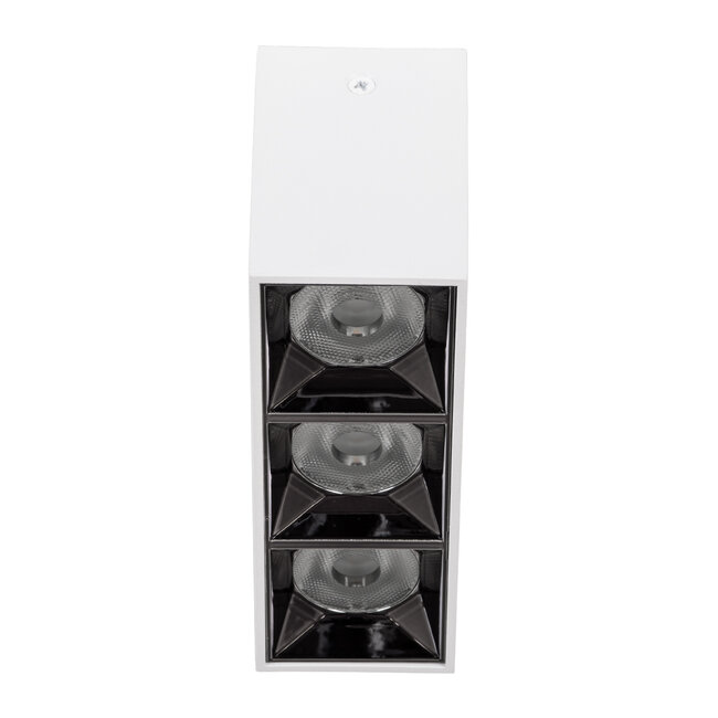 LUMINAR SUPERIOR 60327 Επιφανειακό LED Spot Downlight TrimLess 12W 1620lm 36° AC 220-240V IP20 Μ11.8 x Π4.2 x Υ6.6cm - Λευκό με Κάτοπτρο Χρωμίου - Θερμό Λευκό 2700K - Bridgelux High Lumen Chip Gen2 - TÜV Certified Driver - 5 Years Warranty - 7
