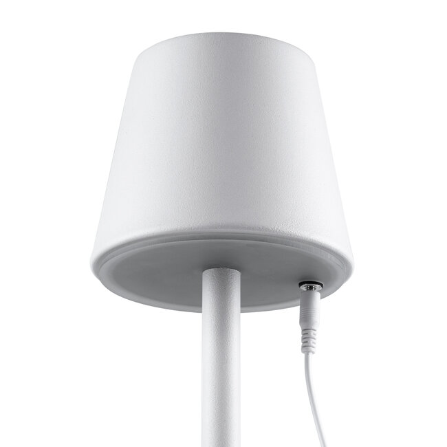 NEGA 60478 Μοντέρνο Επιδαπέδιο Φωτιστικό LED 2.2W 154lm 360° DC 5V Επαναφορτιζόμενο με Μπαταρία Li-ion 4000mAh - Διακόπτη Αφής - Θερμό Λευκό 2700K - Dimmable - D10 x H135cm - Λευκό - 2 Years Warranty - 10