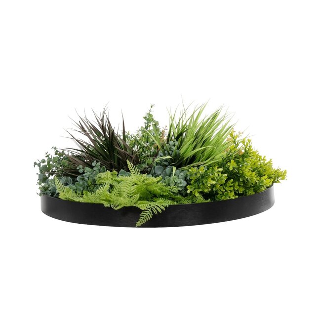 Artificial Garden VARIOUS PLANTS ROUND WALL DISC 20688 Τεχνητό Διακοσμητικό Στρογγυλό Πάνελ Φυλλωσιάς - Κάθετος Κήπος Μιξ Μ50 x Π50 x Υ23cm