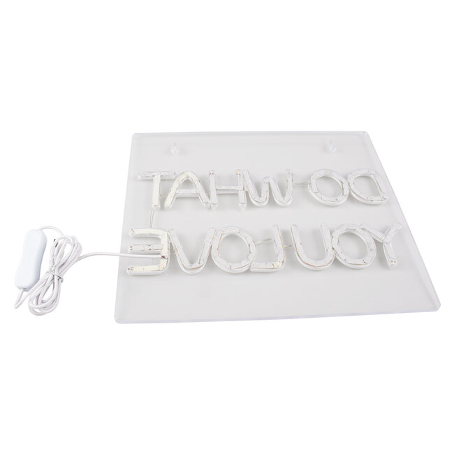 85852 Φωτιστικό Ταμπέλα Φωτεινή Επιγραφή NEON LED Σήμανσης DO WHAT YOU LOVE 30W AC 230V με Διακόπτη On/Off Ροζ - 7