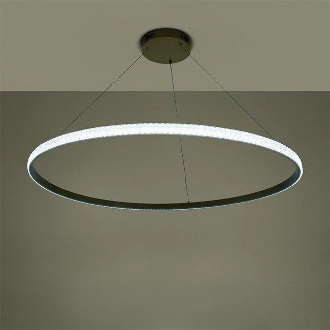 kelvo® DIAMOND KLV-101-0234 Κρεμαστό Φωτιστικό Οροφής LED 75W 7500lm 180° AC 220-240V IP20 Ρυθμιζόμενο Λευκό CCT με Χειριστήριο από 2700K έως 6000K Dimmable - Lumileds SMD Chip - Χρυσό Πλατίνα - Μ100 x Π100 x Υ3cm - 3 Χρόνια Εγγύηση - 13