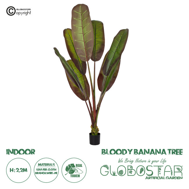 Artificial Garden BLOODY BANANA TREE 20119 Τεχνητό Διακοσμητικό Φυτό Αιματόφυλλη Μπανανιά - Μπανανόδεντρο Υ220cm