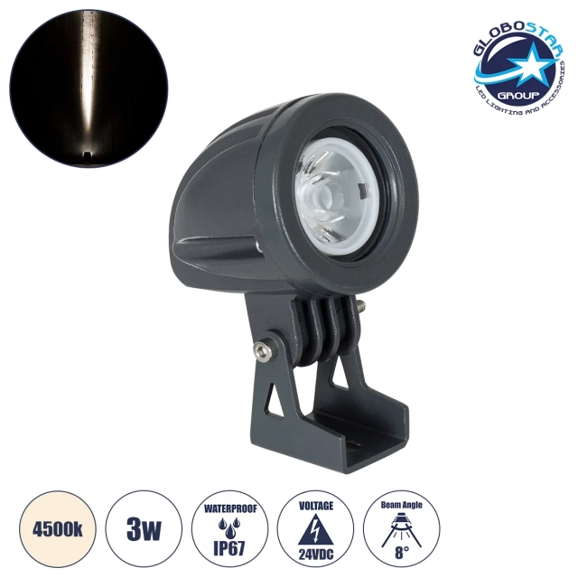 TREELIGHT-TREEDITA 90475 Σποτ Φωτισμού Ειδικό για Φυτά - Δέντρα LED 3W 345lm 8° DC 24V Αδιάβροχο IP67 Μ5.7 x Π6.5 x Υ9.8cm Φυσικό Λευκό 4500K - Γκρι Ανθρακί - 3 Years Warranty TREELIGHT-TREEDITA 90475 Σποτ Φωτισμού Ειδικό για Φυτά - Δέντρα LED 3W 345lm 8° DC 24V Αδιάβροχο IP67 Μ5.7 x Π6.5 x Υ9.8cm Φυσικό Λευκό 4500K - Γκρι Ανθρακί - 3 Years Warranty