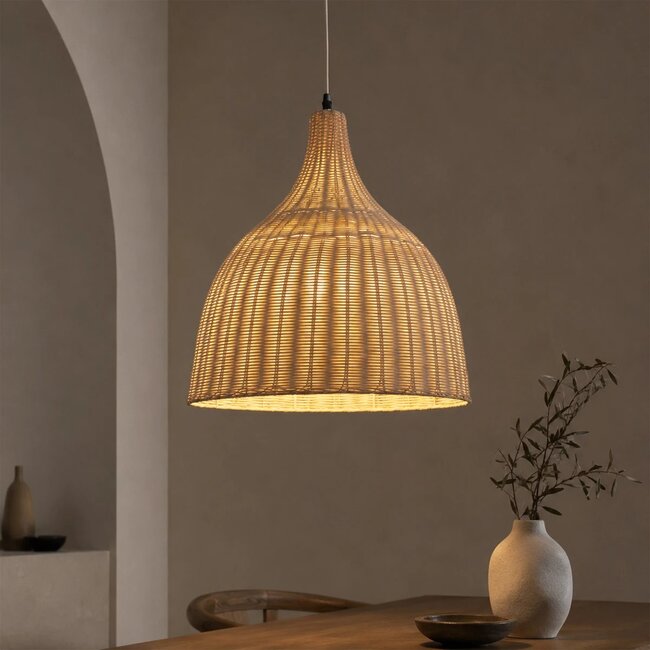 kelvo® BAHAMAS KLV-102-0002 Κρεμαστό Φωτιστικό Οροφής για Λάμπα με Ντουί E27 AC 220-240V IP20 - Μπεζ - Μ45 x Π45 x Υ47cm - 6