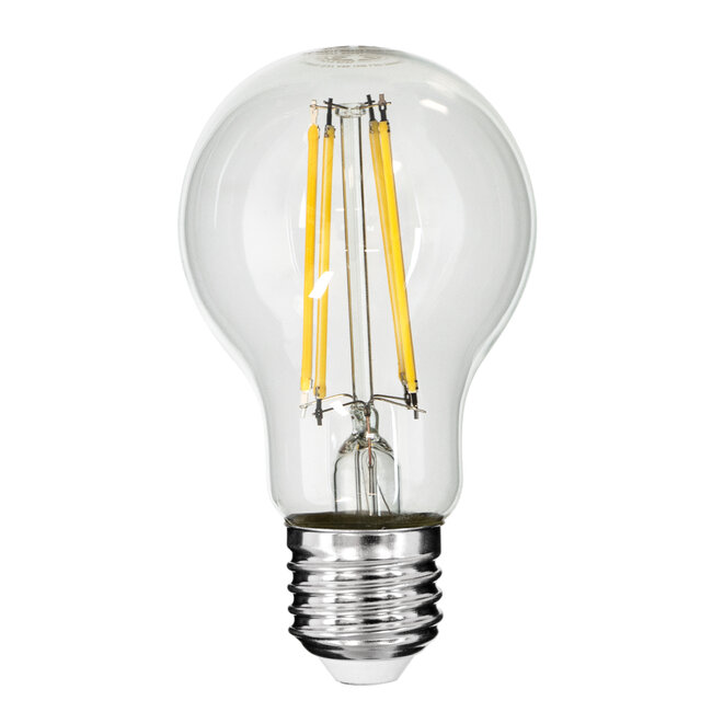 99053 Λάμπα LED Long Filament E27 A60 Γλόμπος 10W 1100lm 360° AC 220-240V IP20 Φ6 x Υ10.5cm Φυσικό Λευκό 4000K με Διάφανο Γυαλί - Dimmable - 3 Years Warranty