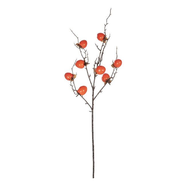 Artificial Garden ORANGE PERSIMMON FRUIT BRANCH 21438 Τεχνητό Διακοσμητικό Πορτοκαλί Κλαδί Λωτός Y83cm