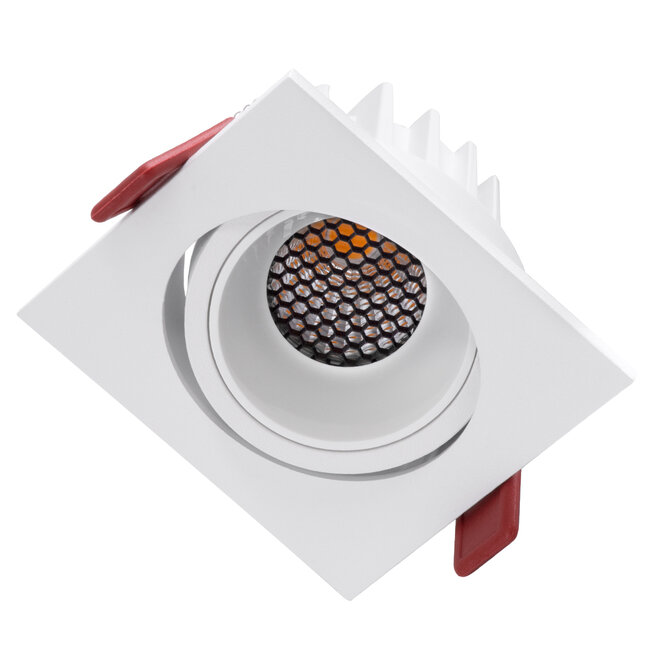 LEO-SQ 60291 Χωνευτό LED Spot Downlight TrimLess Μ8.5xΠ8.5cm 10W 1250lm 38° AC 220-240V IP20 Μ8.5 x Π8.5 x Υ6.6cm - Τετράγωνο - Κινούμενο - Λευκό & Anti-Glare HoneyComb - Θερμό Λευκό 2700K - Bridgelux COB - 5 Years Warranty - 3