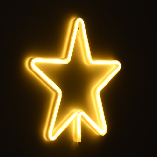 78585 Φωτιστικό Ταμπέλα Φωτεινή Επιγραφή NEON LED Σήμανσης STAR 5W με Καλώδιο Τροφοδοσίας USB - Μπαταρίας 3xAAA (Δεν Περιλαμβάνονται) - Θερμό Λευκό 2700K - 6