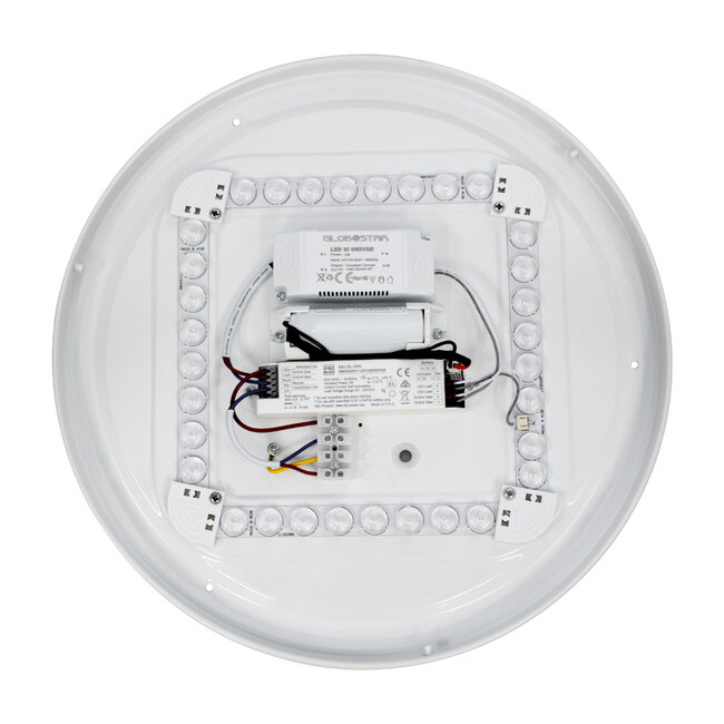EMERGANO 60993 Πλαφονιέρα Οροφής LED 30W 2850lm 120° AC 220-240V με Ενσωματωμένο Σύστημα Emergency Li-ion 3450mAh/12.8Wh με Αυτονομία 3hrs - Αδιάβροχη IP54 Φ38 x Υ5.3cm Φυσικό Λευκό 4500K - Λευκό - Bridgelux Chips - 3 Years Warranty - 7