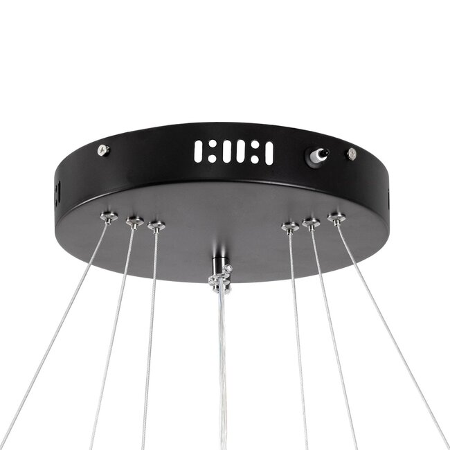 kelvo® DIAMOND KLV-101-0239 Κρεμαστό Φωτιστικό Οροφής LED 120W 12000lm 180° AC 220-240V IP20 Ρυθμιζόμενο Λευκό CCT με Χειριστήριο από 2700K έως 6000K Dimmable - Lumileds SMD Chip - Μαύρο Ματ - Μ80 x Π80 x Υ80cm - 3 Χρόνια Εγγύηση - 9