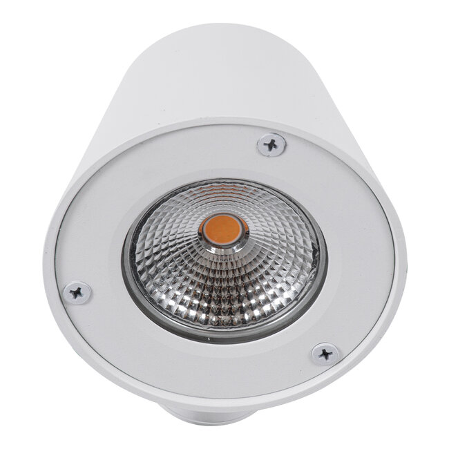 GARDENIA 60797 Φωτιστικό Τοίχου - Απλίκα Αρχιτεκτονικού Φωτισμού Εσωτερικού/Εξωτερικού Χώρου Up or Down LED 7W 700lm 60° AC220-240V Αδιάβροχο IP65 - Σώμα Αλουμινίου & Tempered Glass - Μ9.5 x Π13 x Υ7.7cm - Θερμό Λευκό 2700K - Λευκό - Bridgelux - 5
