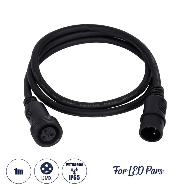 51171 Καλώδιο 3PIN DMX512 1 Μέτρο από Female XLR σε Male XLR Τερματισμένο Αδιάβροχο IP65 Μ100cm - Μαύρο 51171 Καλώδιο 3PIN DMX512 1 Μέτρο από Female XLR σε Male XLR Τερματισμένο Αδιάβροχο IP65 Μ100cm - Μαύρο