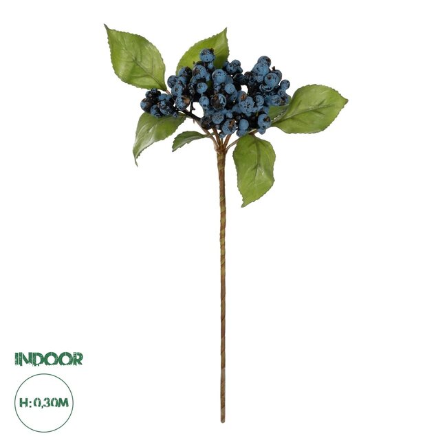 Artificial Garden BLUBERRIES FRUIT BRANCH 21434 Τεχνητό Διακοσμητικό Κλαδί Μπλε Μύρτιλο  Y30cm