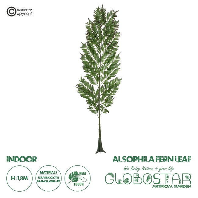 Artificial Garden ALSOPHILA FERN LEAF 20178 Τεχνητό Διακοσμητικό Φύλο Φτέρης Π60 x Υ180cm