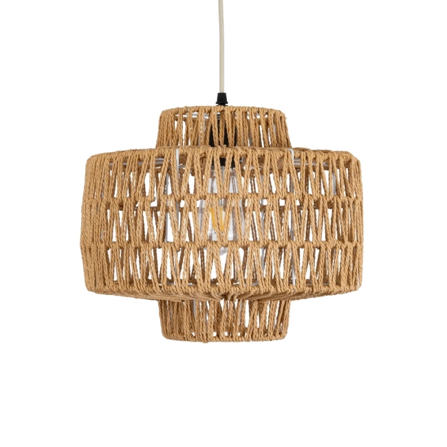 JENSON 00909 Boho Κρεμαστό Φωτιστικό Οροφής με Ντουί 1 x E27 AC 220-240V IP20 - Μπεζ - Μ33 x Π33 x Υ28cm - 4