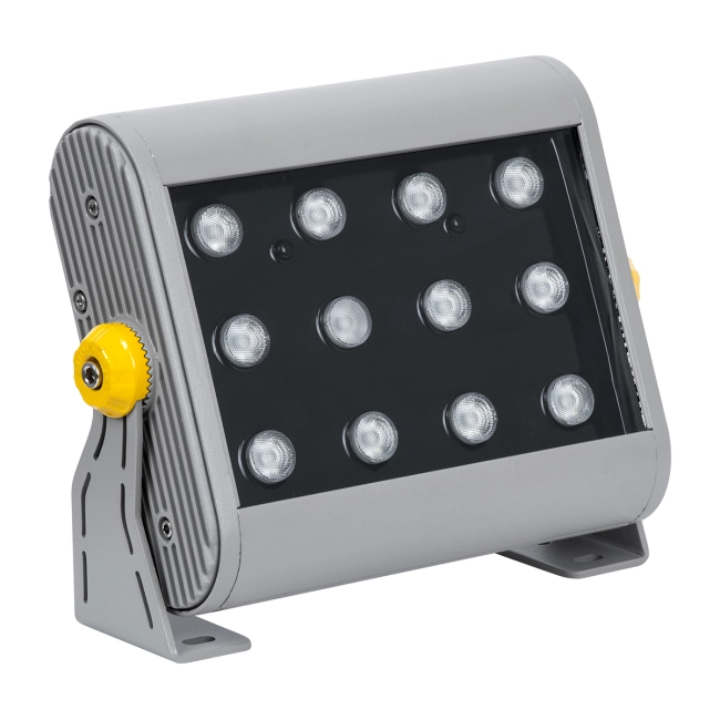 FLOODHENA 90641 Προβολέας Σποτ Wall Washer LED 24W 1920lm 30° DC 24V Αδιάβροχο IP65 Πολύχρωμο RGB Dimmable DMX512 - Bridgelux SMD Chip - Γκρι Ανθρακί - Μ22.5 x Π6 x Υ16.5cm - 3 Χρόνια Εγγύηση