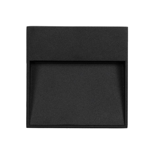 STEPINI GLB-103-0035 Φωτιστικό Σκαλοπατιού / Διαδρόμου LED 3W 270lm 45° AC 220-240V Αδιάβροχο IP65 Θερμό Λευκό 2700K - Sanan SMD Chip - Μαύρο Ματ - Μ11.5 x Π3 x Υ11.5cm - 3 Χρόνια Εγγύηση - 3