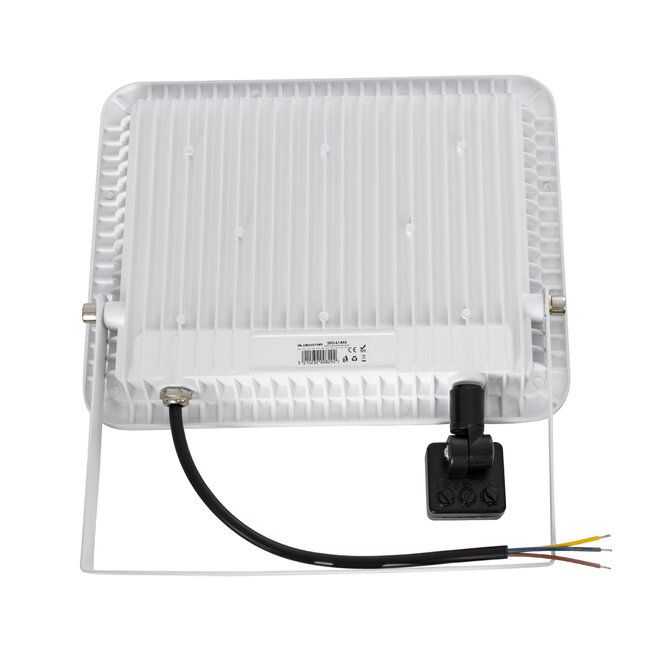 AURORA 61444 Επαγγελματικός Προβολέας LED 100W 12500lm 120° AC 220-240V με Ενσωματωμένο Ρυθμιζόμενο Αισθητήρα Κίνησης PIR - Αδιάβροχος IP67 - Μ25 x Π6.5 x Υ27.5cm - Λευκό - Ψυχρό Λευκό 6000K - LUMILEDS Chips - TÜV Rheinland Certified - 3 Years Warranty - 5