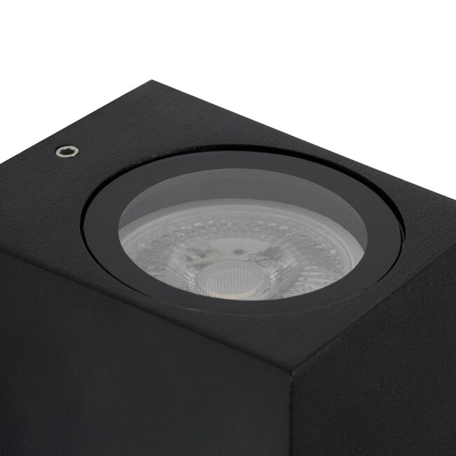 kelvo® BURANO KLV-101-0018 Φωτιστικό Τοίχου / Απλίκα για Λάμπα MR16 με Ντουί GU10 AC 220-240V Αδιάβροχο IP65 - Μαύρο Ματ - Μ8 x Π8 x Υ7cm - 9